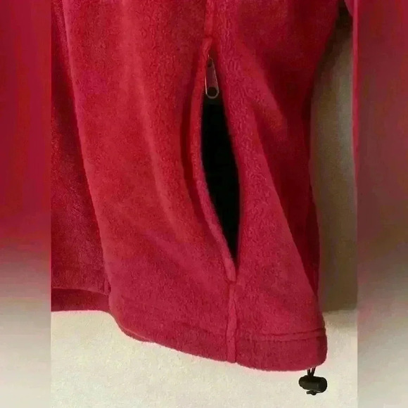 Columbia Full Zip Dark Red Rust Fleece Jacket Women's Large - Picture 3 of 10